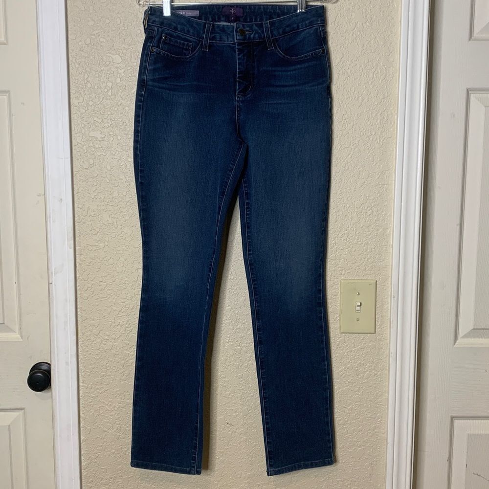 NYDJ Women's SHERI, slim, Dark Blue Jeans. Size 4